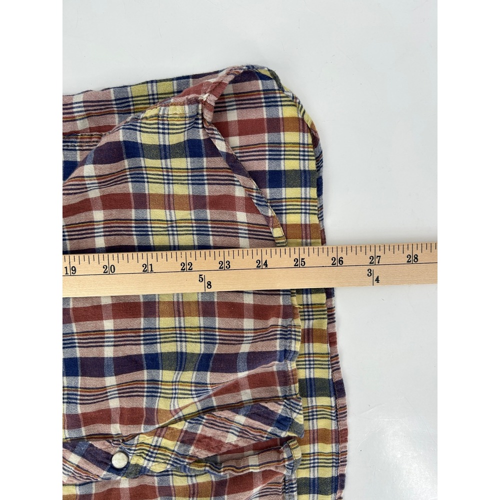 Salt Valley Western Plaid Pearl Snap Shirt M - Picture 7 of 8